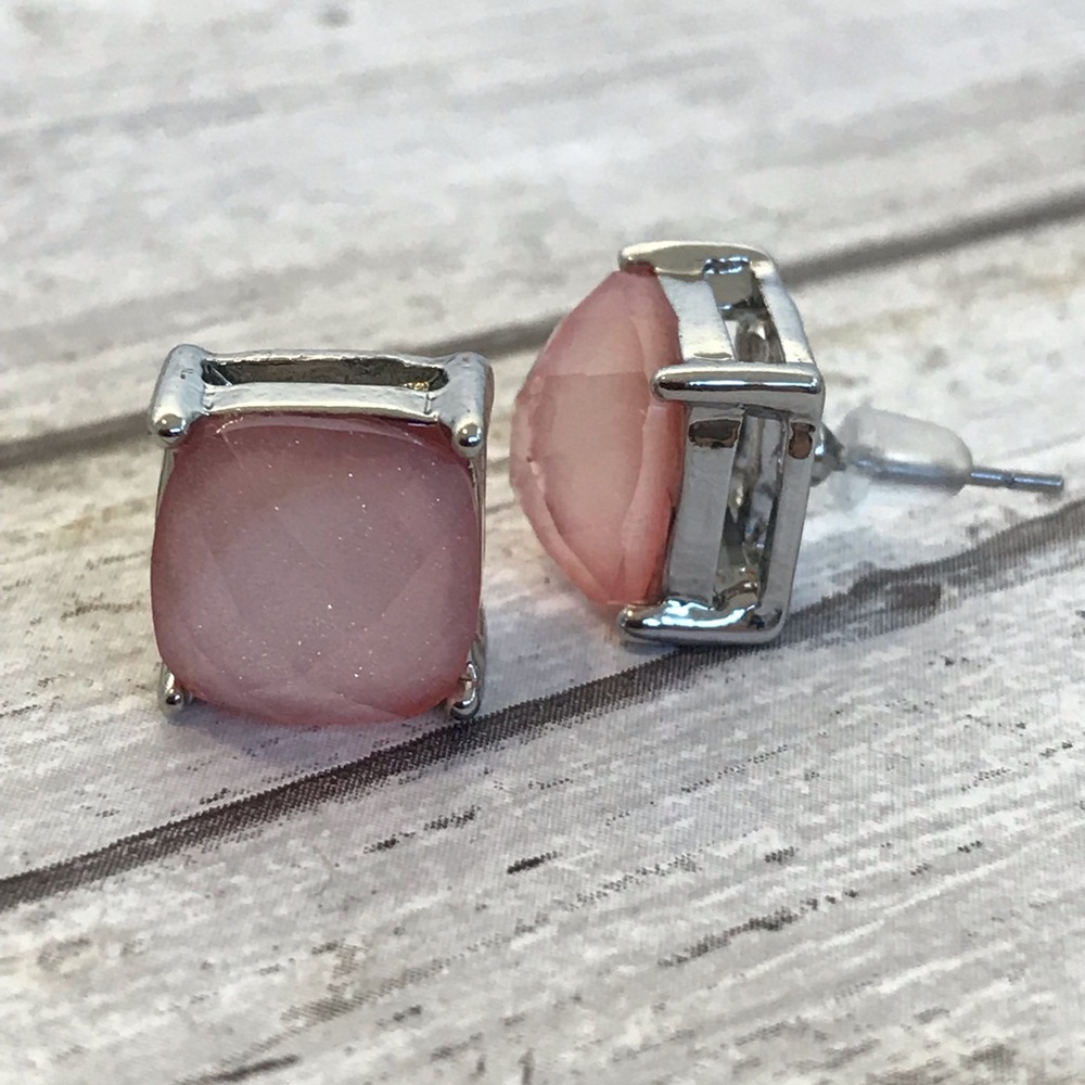 Boutique Jewelry Large Pink Gemstone Stud Earrings